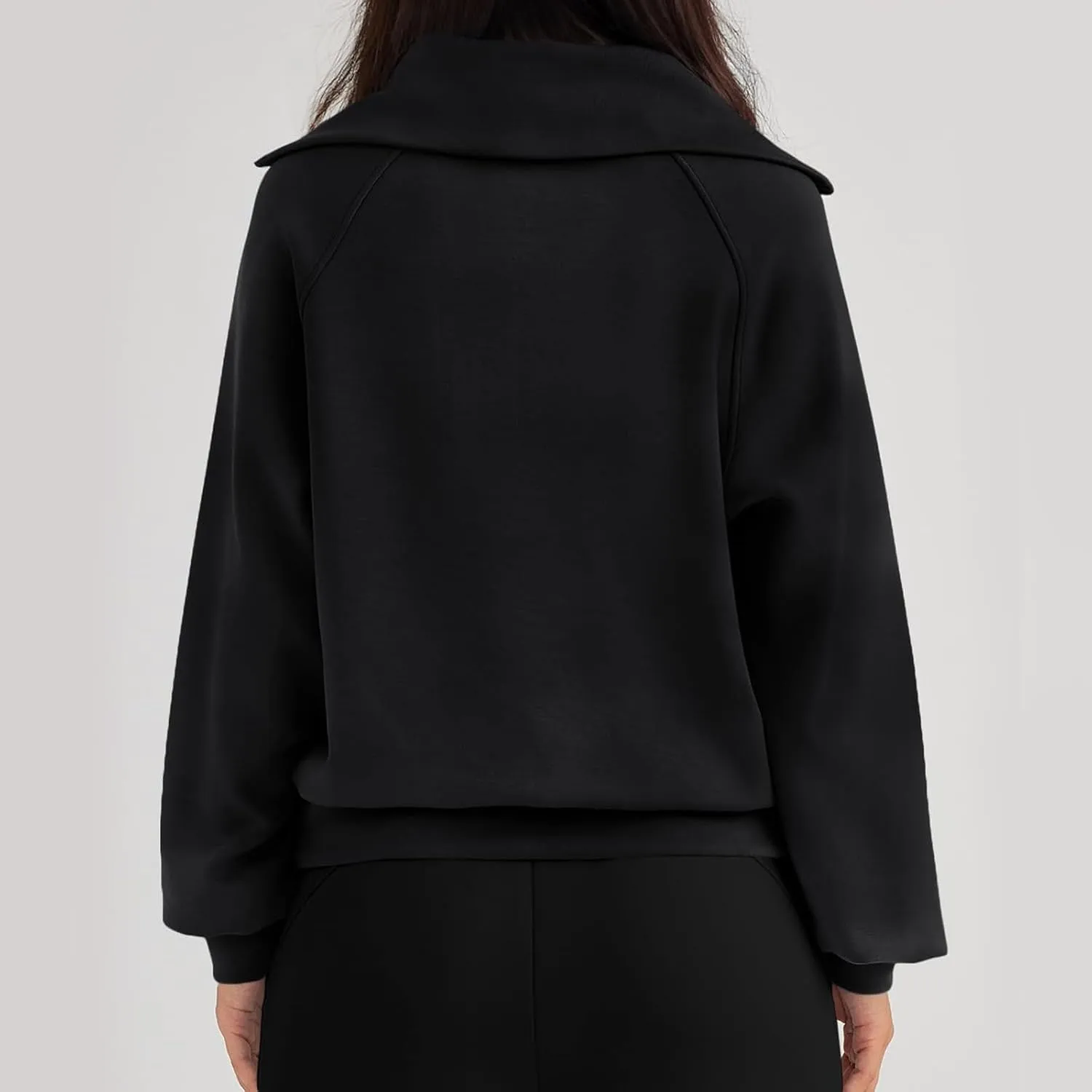Fleece Half Zip Pullover Women Oversized Quarter Zip Sweatshirt Casual Long Sleeve Fall Sweatshirts Y2k Preppy Clothes