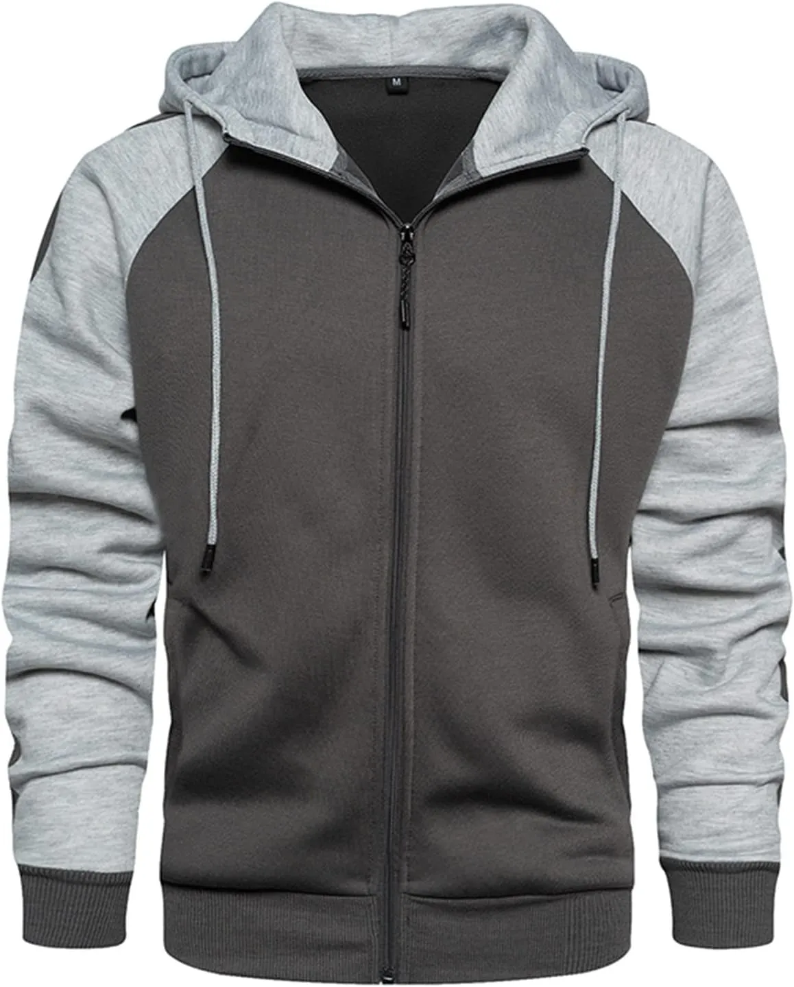 Fleece Lined Hoodie For Mens Casual Camouflage Sports Sweatshirt Long Sleeve Zipper Hooded Jacket Coat