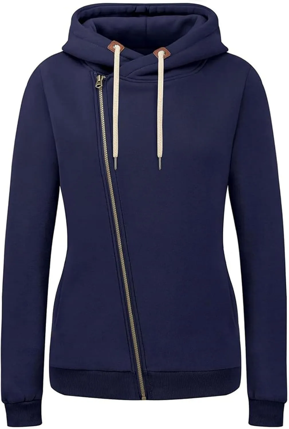 Full Zip Up Hoodie for Women Casual Long Sleeve Hoodie Sweatshirts Hoodie Jackets Soild Color Tops