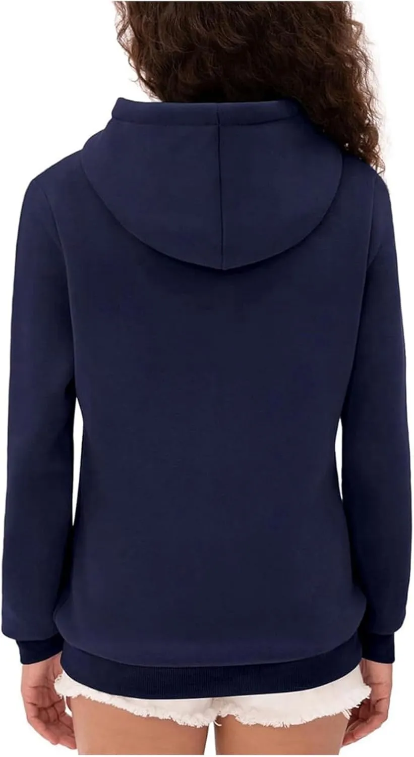 Full Zip Up Hoodie for Women Casual Long Sleeve Hoodie Sweatshirts Hoodie Jackets Soild Color Tops