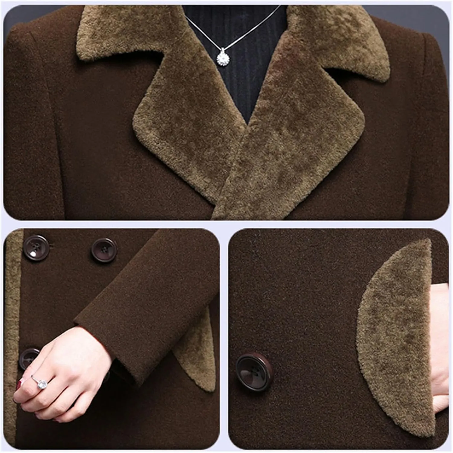 Haitpant Women Autumn Winter Wool Blends Coat Mother Thicken Cashmere Lapel Collar Long Jacket Slim Outerwear