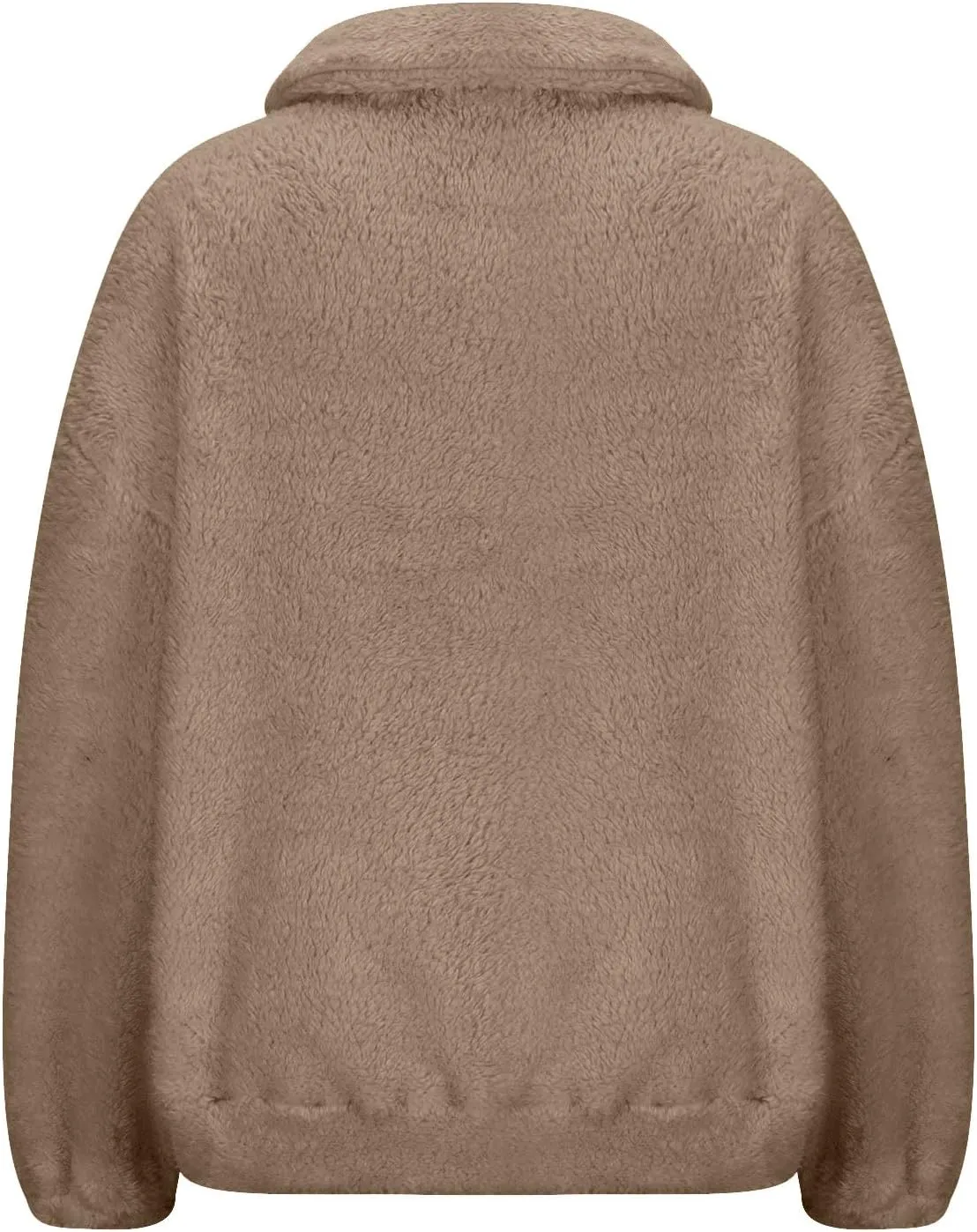Half Zip Pullover Women Sherpa Fleece Jacket Long Sleeve Sweatshirt Fuzzy Sweater Teddy Bear Jacket Winter Clothes
