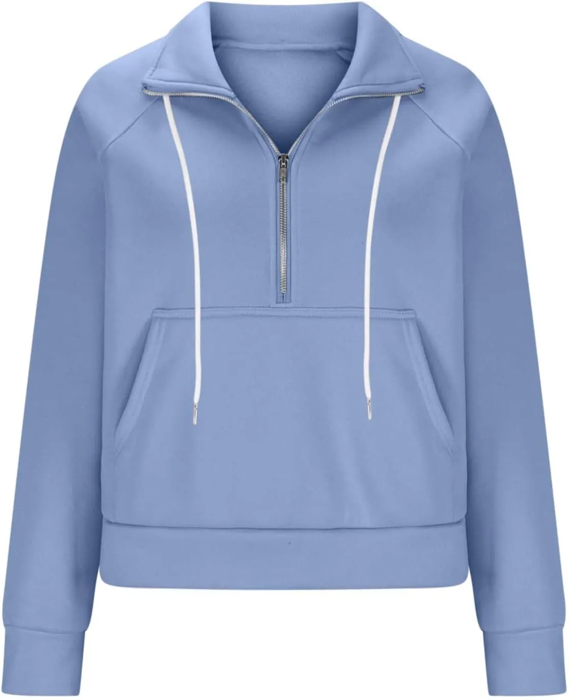 hlysgo Womens Half Zip Cropped Pullover Hoodies Fleece Quarter Zipper Hoodie Sweatshirts Fall Winter Clothes Thumb Hole