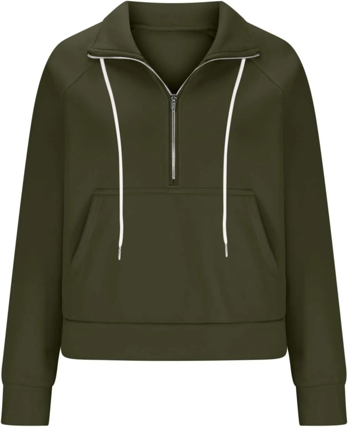 hlysgo Womens Half Zip Cropped Pullover Hoodies Fleece Quarter Zipper Hoodie Sweatshirts Fall Winter Clothes Thumb Hole