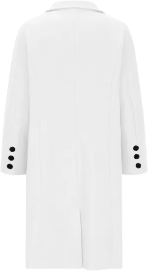 hlysgo Women's Notch Lapel Peacoat Single Breasted Wool Blend Mid Long Trench Coat Long Sleeve Business Casual Overcoat