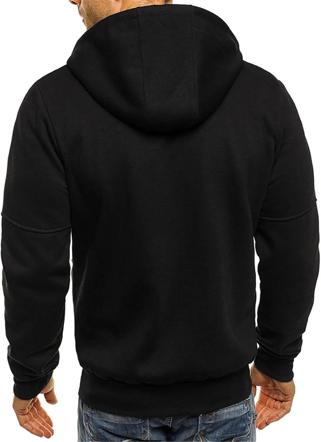 Hoodie Men, Men Hoodies Casual Hoodies for Men with Zip Pockets Full Zip Long Sleeve Sweatshirt Sports Y2k Hooded Jacket