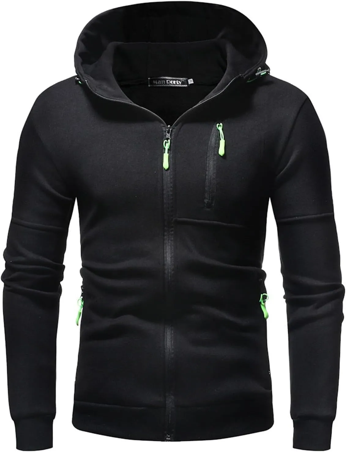 Hoodie Men, Men Hoodies Casual Hoodies for Men with Zip Pockets Full Zip Long Sleeve Sweatshirt Sports Y2k Hooded Jacket