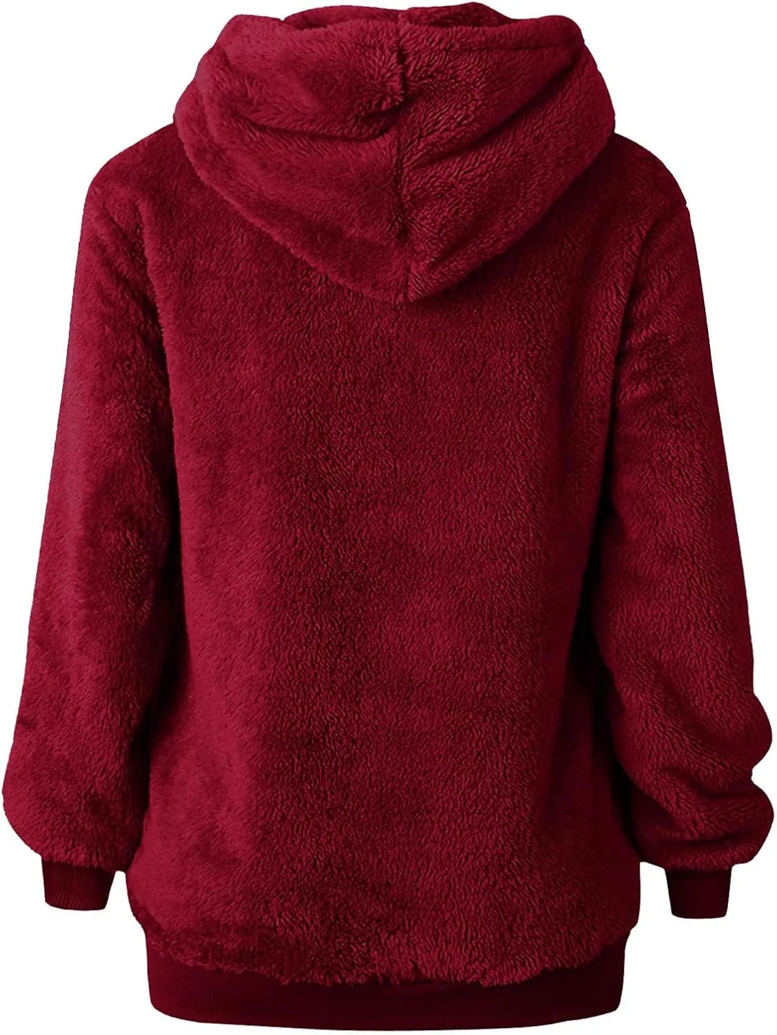 Hoodies for Women Athletic Fuzzy Oversized Long Sleeve Sweatshirt Drawstring Fleece Winter Warm Clothes With Pockets