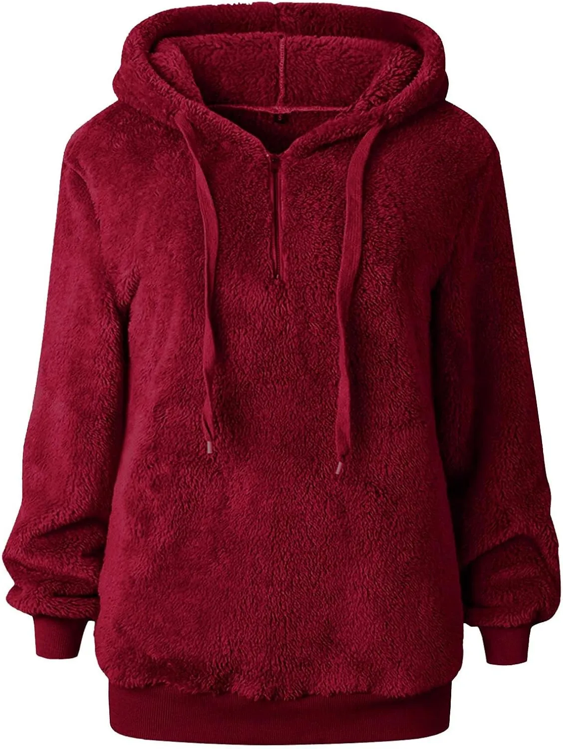 Hoodies for Women Athletic Fuzzy Oversized Long Sleeve Sweatshirt Drawstring Fleece Winter Warm Clothes With Pockets
