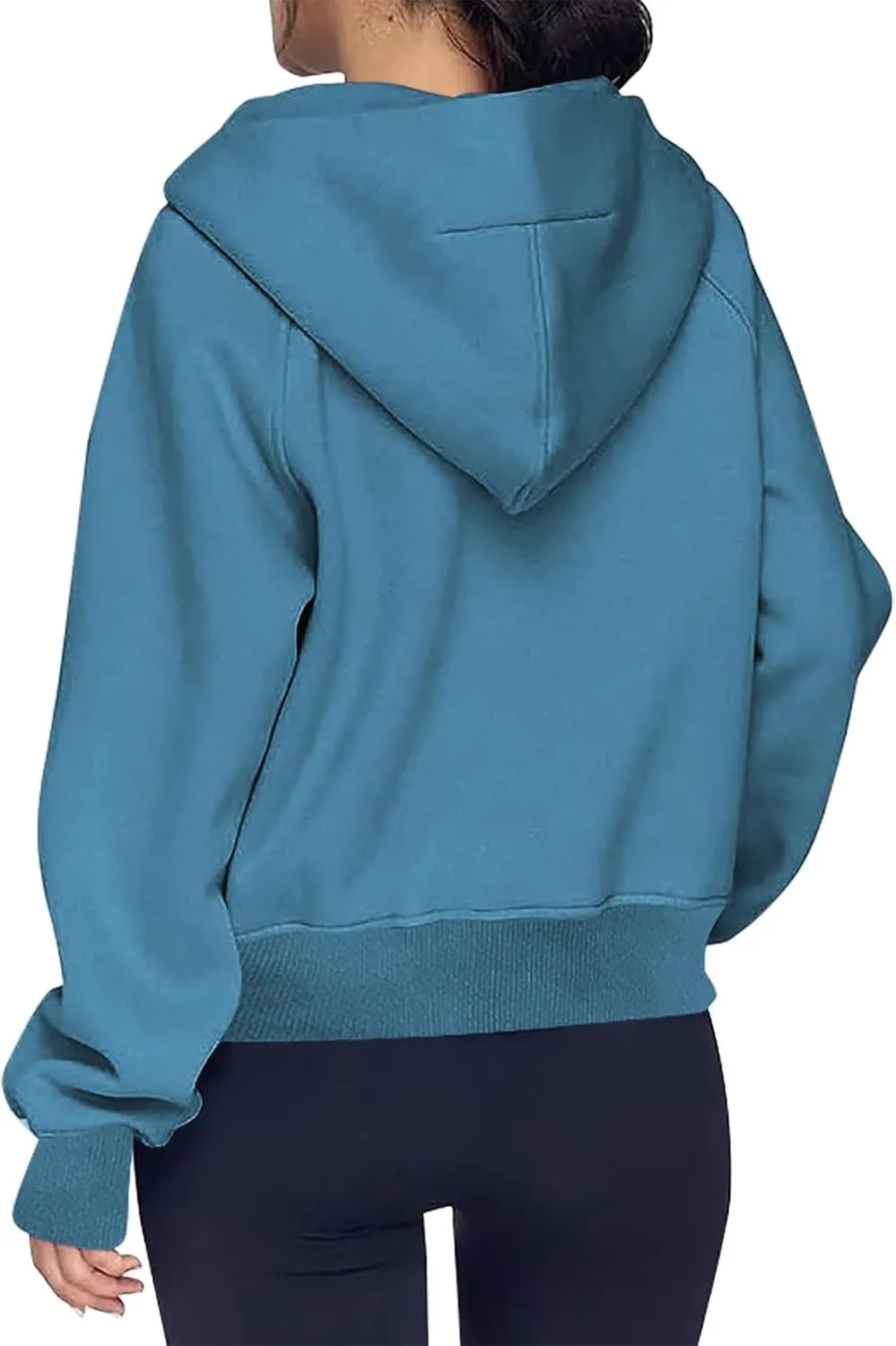 Hoodies For Women Half Zip Cropped Pullover Tops With Thumb Hole Fleece Quarter Zipper Hoodie 2024 Fall Y2k Outfits