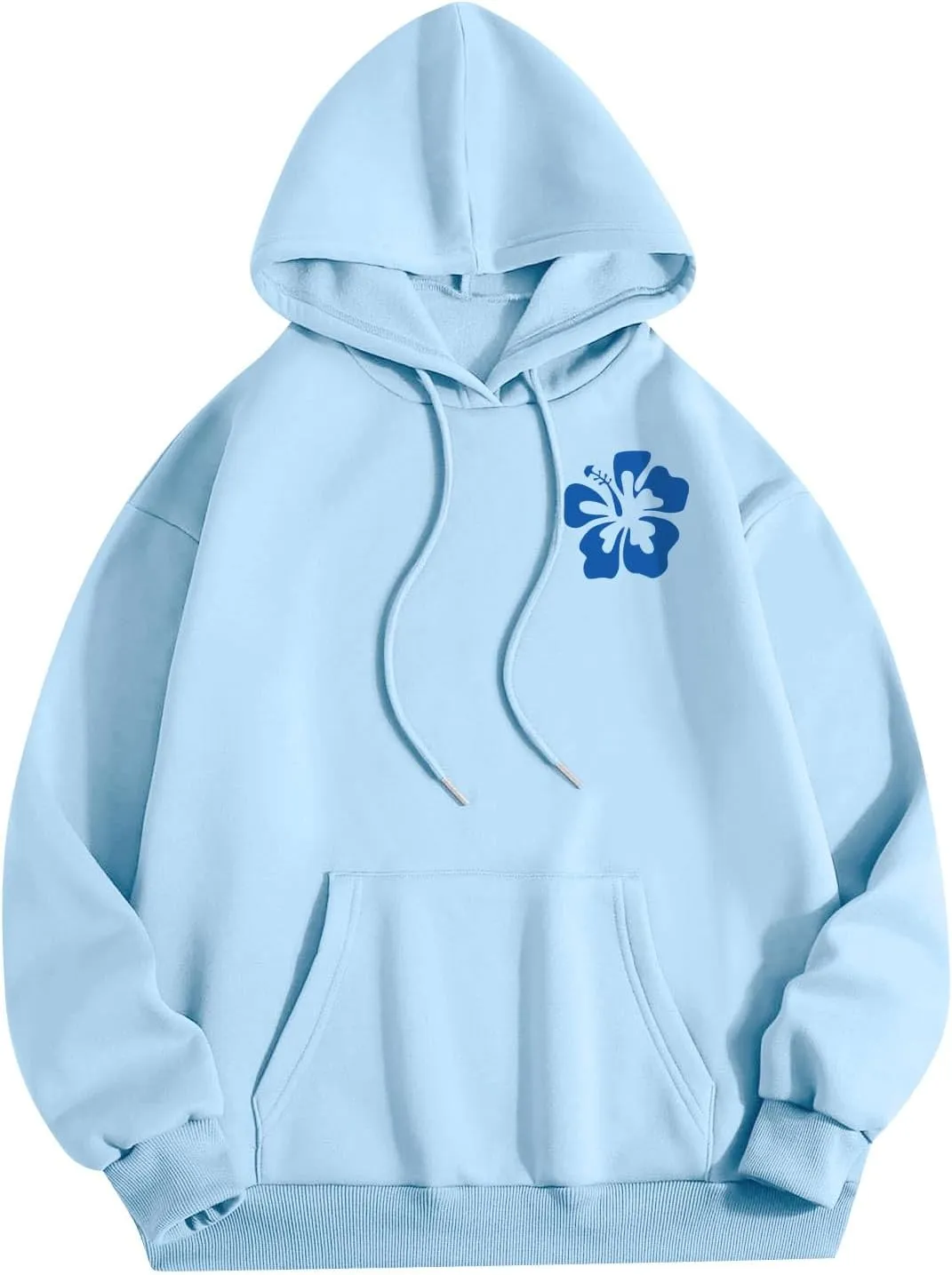 Hoodies for Women Plus Size Casual Long Sleeve Sweatshirts Drawstring Tops Loose Print Pullovers with Pocket