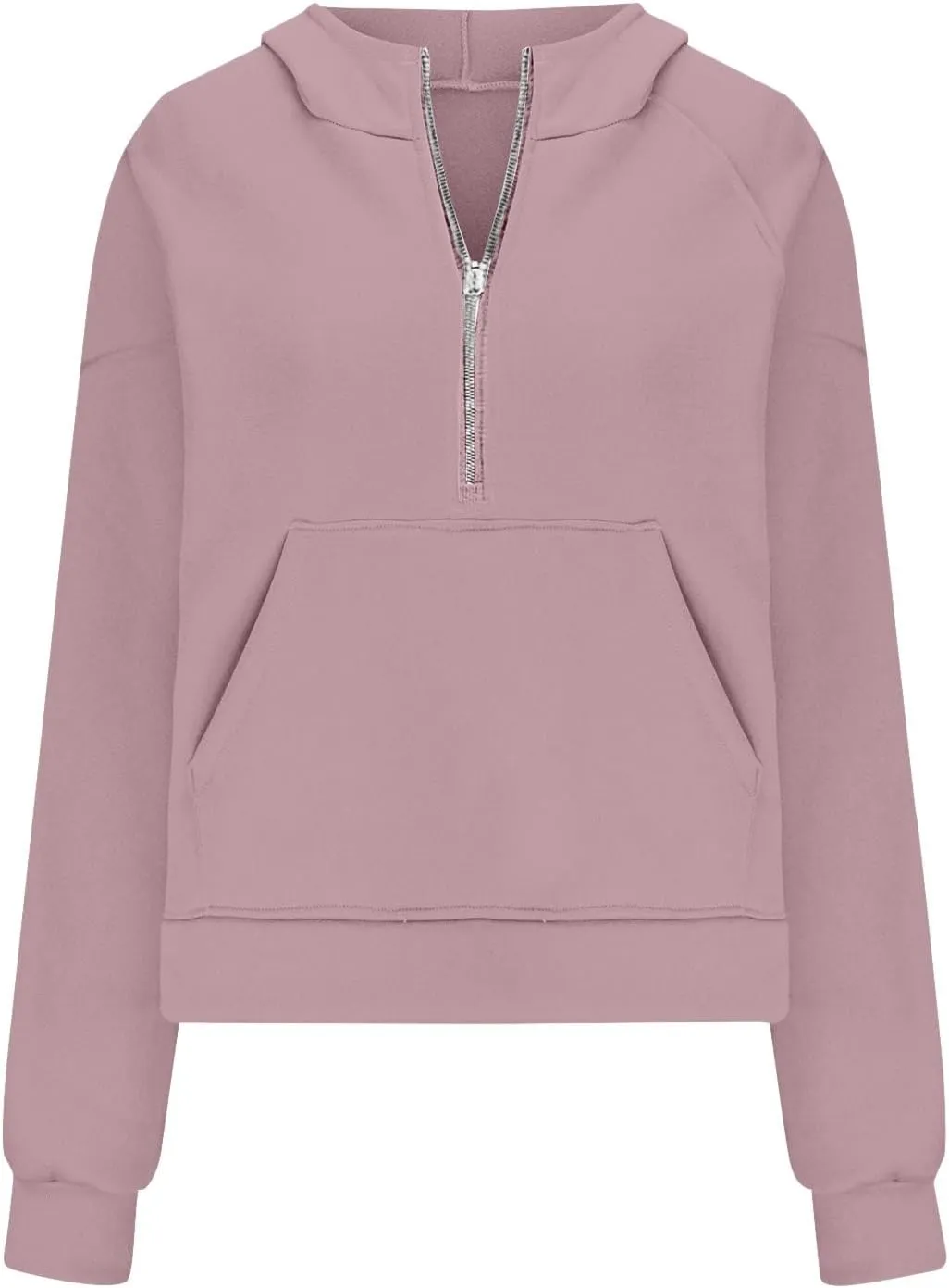Hoodies for Women Quarter Zip Pullover Cropped Hoodies Long Sleeve Fleece Casual Half Zip Sweatshirts Fall Outfits Clothes