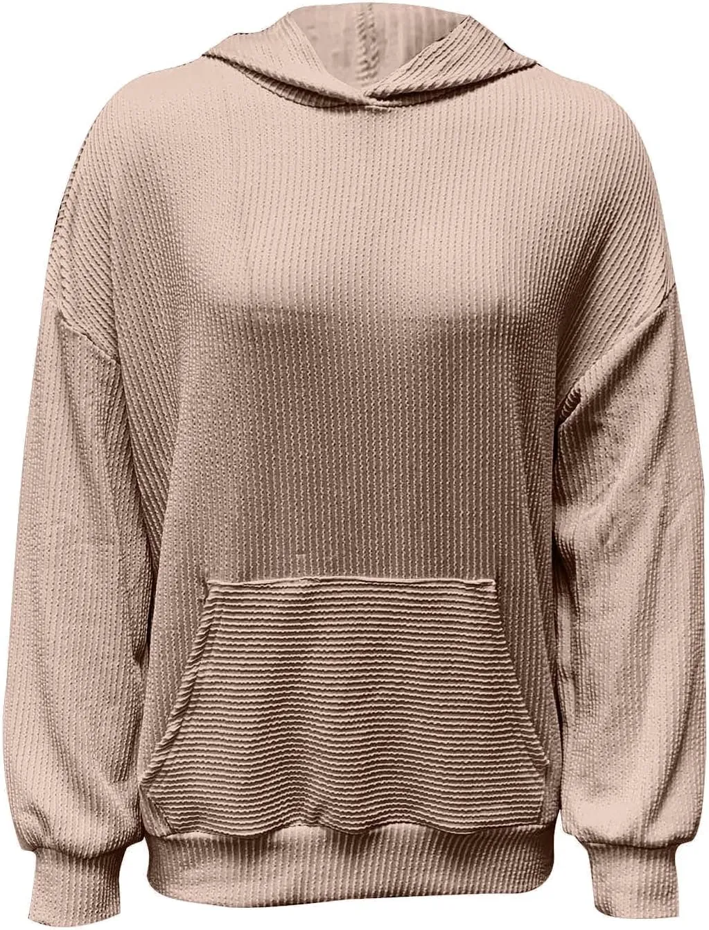 Hoodies for Women Solid Color Fall Fashion Hooded Tops With Pockets Long Sleeves Loose Fit 2024 Casual Pullover Top