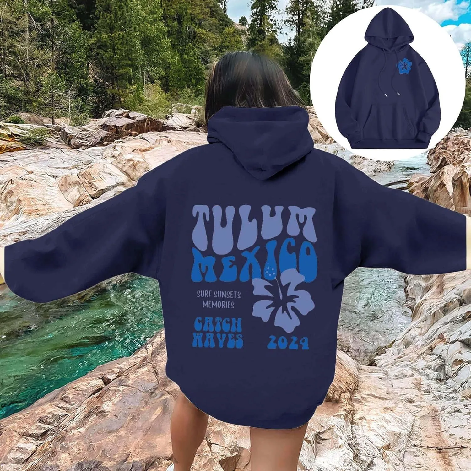 Hoodies Sweatshirt for Women Graphic Trendy Cute Y2K Clothes Girls Pullover Oversized Pink Palm Puff Preppy Hoodies