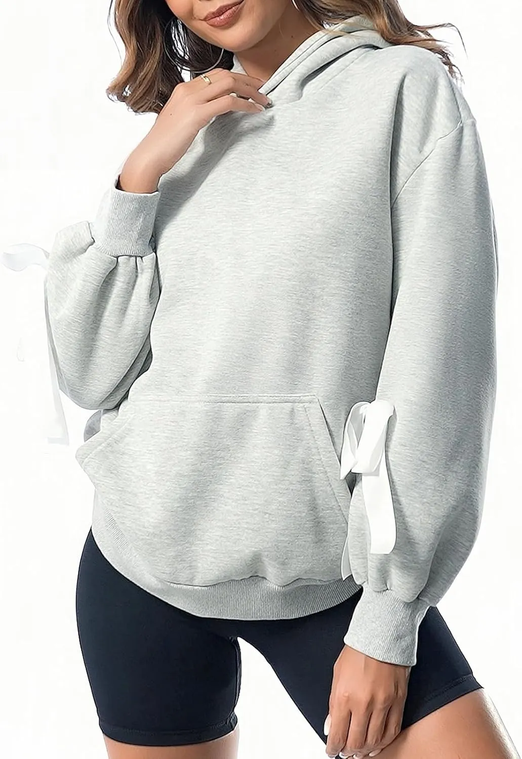 HOTIAN Womens Sweatshirts Hoodies Oversized Fleece Pullover Tops Long Sleeve Sweaters Sweatshirt