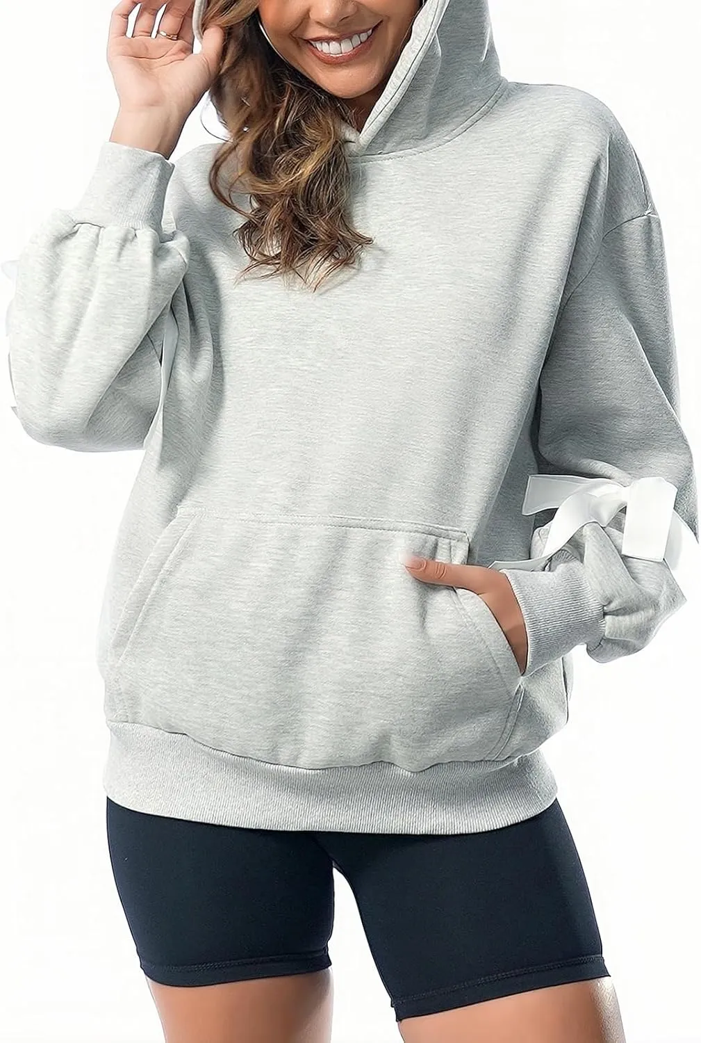 HOTIAN Womens Sweatshirts Hoodies Oversized Fleece Pullover Tops Long Sleeve Sweaters Sweatshirt
