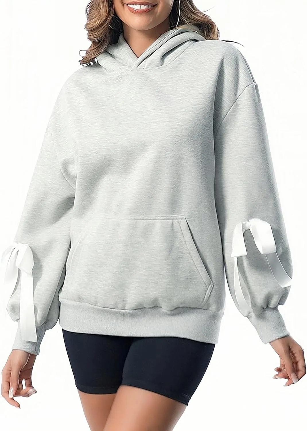HOTIAN Womens Sweatshirts Hoodies Oversized Fleece Pullover Tops Long Sleeve Sweaters Sweatshirt