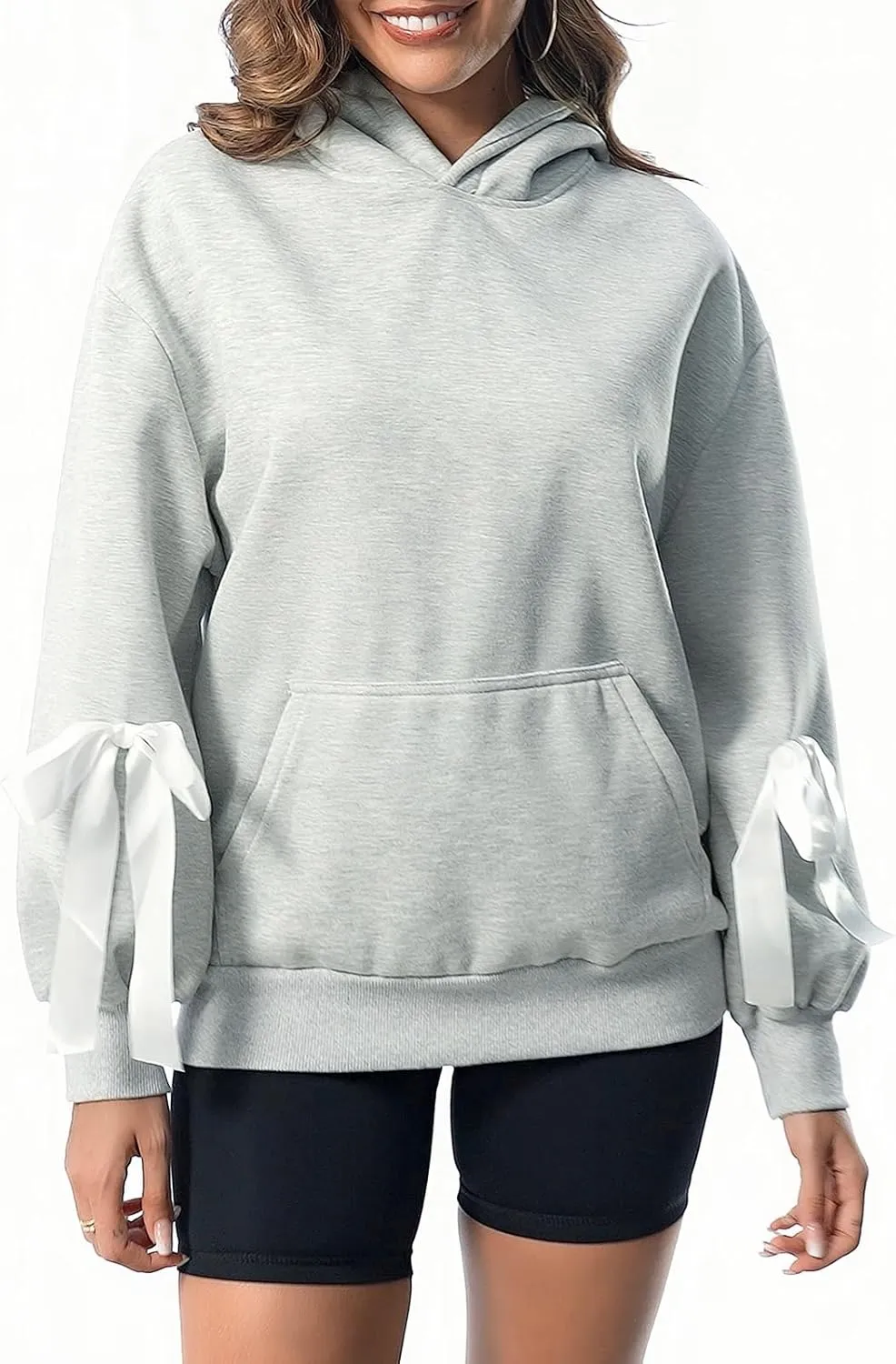 HOTIAN Womens Sweatshirts Hoodies Oversized Fleece Pullover Tops Long Sleeve Sweaters Sweatshirt