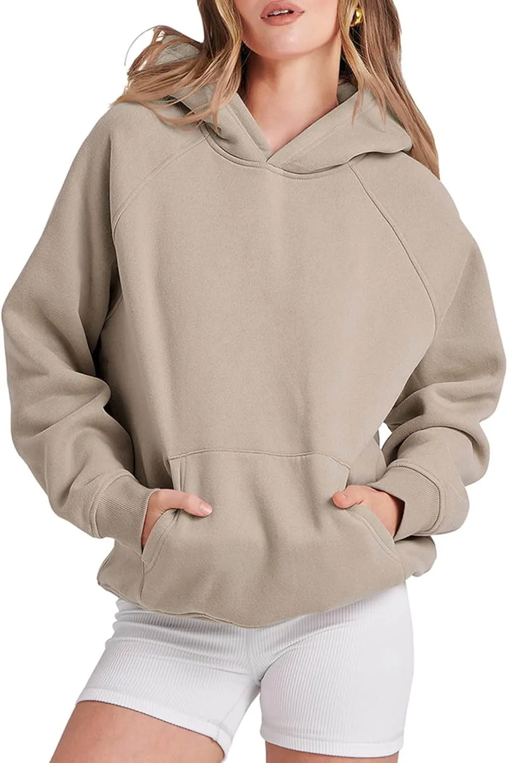 iLH Womens Classic Hoodies Drop Shoulder Kangaroo Pocket Pullover Hooded Sweatshirts For Women Fall Outdoor Leisure Hoodies