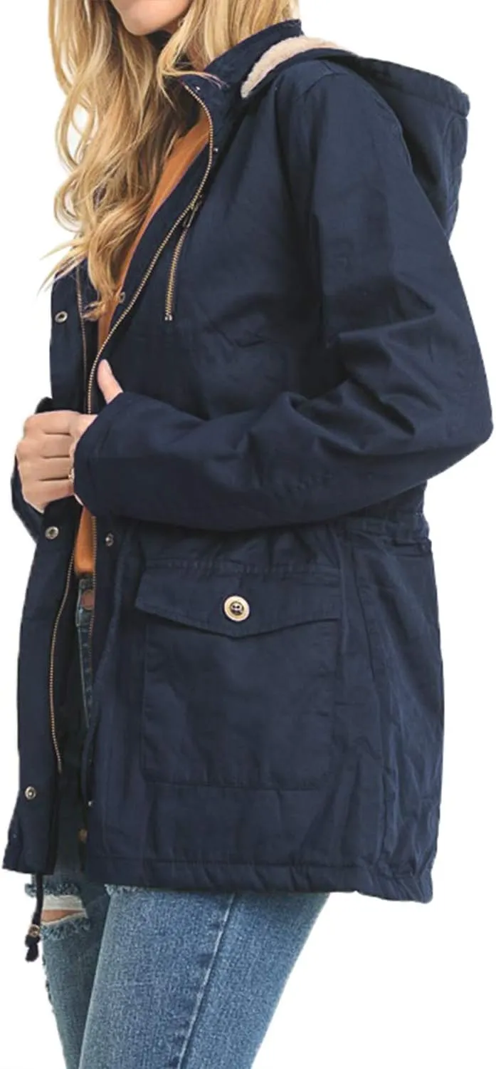 J. LOVNY Womens Zip Up Utility Anorak Safari Jacket Parka (S-3XL)
