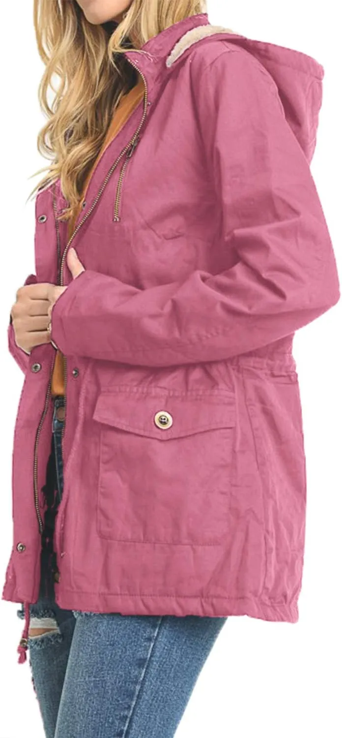 J. LOVNY Womens Zip Up Utility Anorak Safari Jacket Parka (S-3XL)