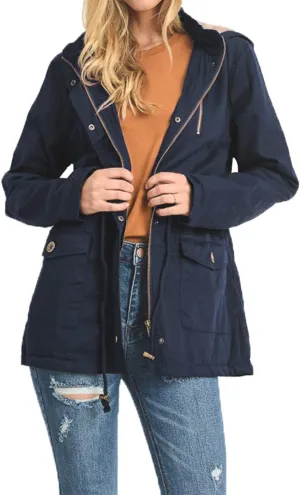 J. LOVNY Womens Zip Up Utility Anorak Safari Jacket Parka (S-3XL)