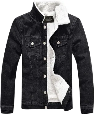 Jackets for Men Men's Autumn Winter Pocket Button Flick Denim Fashion Loose Jacket Top Coat Jackets
