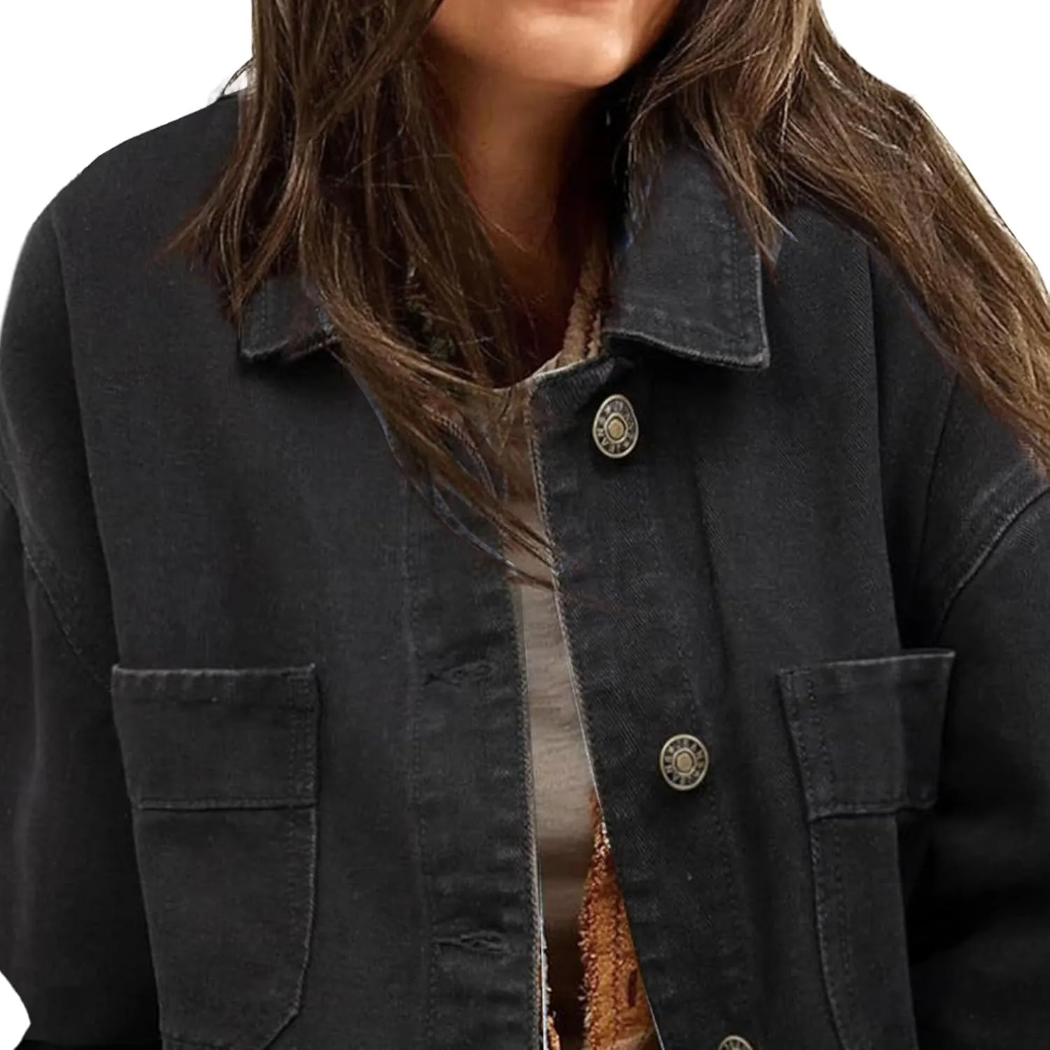 Jean Shirts for Women Denim Jackets for Women Trendy Women's Jean Jacket Oversized Boyfriend Split Denim Jackets