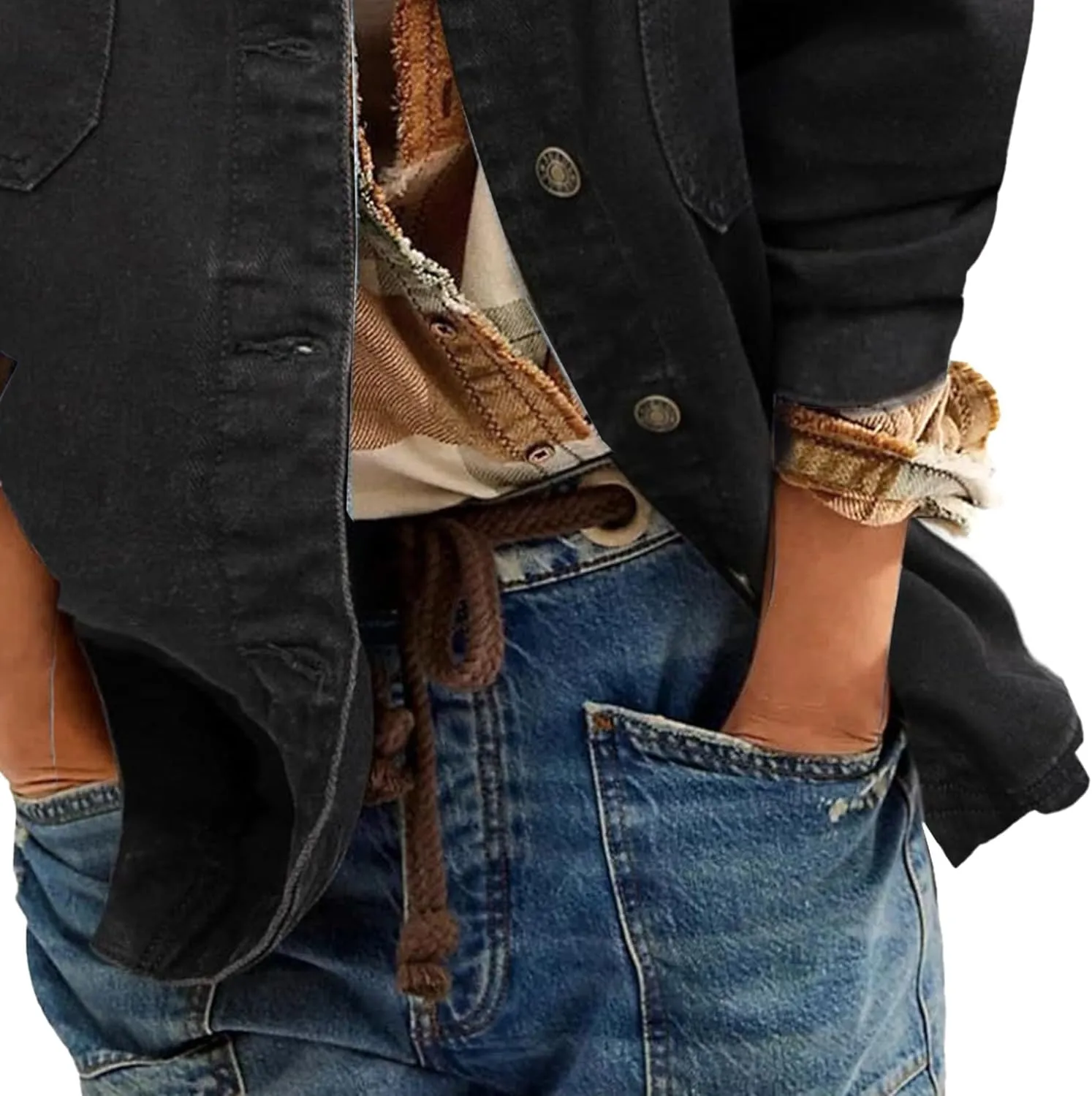 Jean Shirts for Women Denim Jackets for Women Trendy Women's Jean Jacket Oversized Boyfriend Split Denim Jackets