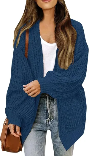 Knit Cardigan Sweaters for Women Open Front Cardigan Ladies Cute Casual Fall Outfits Knitted Sweater