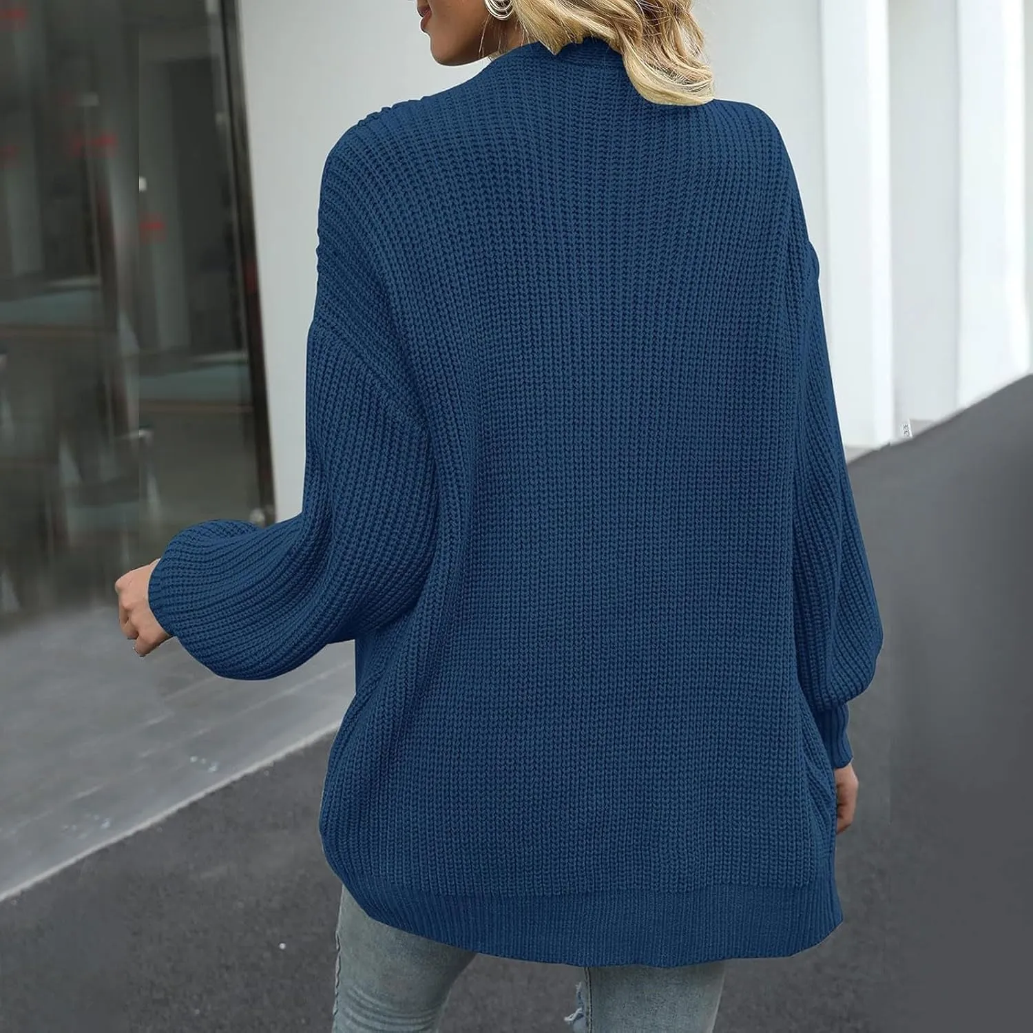 Knit Cardigan Sweaters for Women Open Front Cardigan Ladies Cute Casual Fall Outfits Knitted Sweater