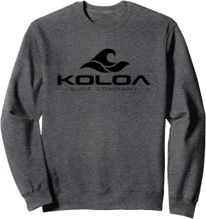 Koloa Surf Classic Wave Black Logo Sweatshirt Graphic Surf Sweatshirt