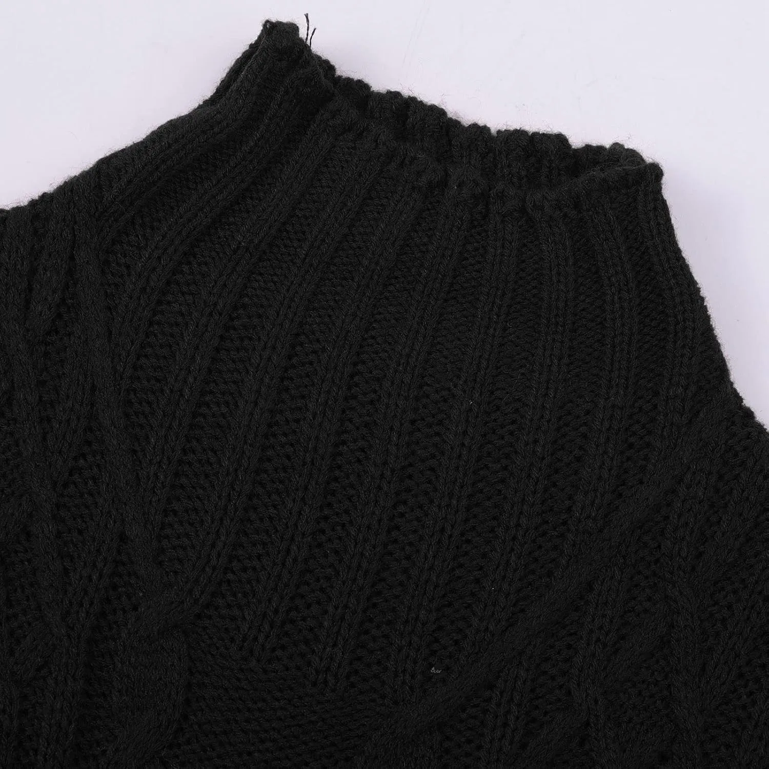 LCMTWX Oversized Sweater for Women Turtleneck Long Sleeved Knitted Sweater Round Neck Striped Women's Oversized Sweaters