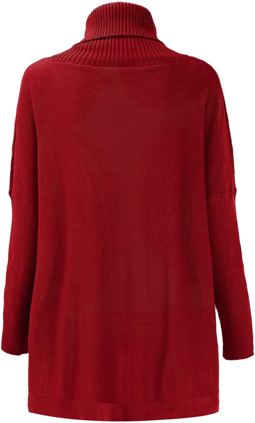 LCMTWX Sweaters for Women Batwing Sleeve Loose Oversized Sweaters Chunky Knitted Pullover Sweaters Fall Sweaters Round