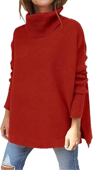 LCMTWX Sweaters for Women Batwing Sleeve Loose Oversized Sweaters Chunky Knitted Pullover Sweaters Fall Sweaters Round