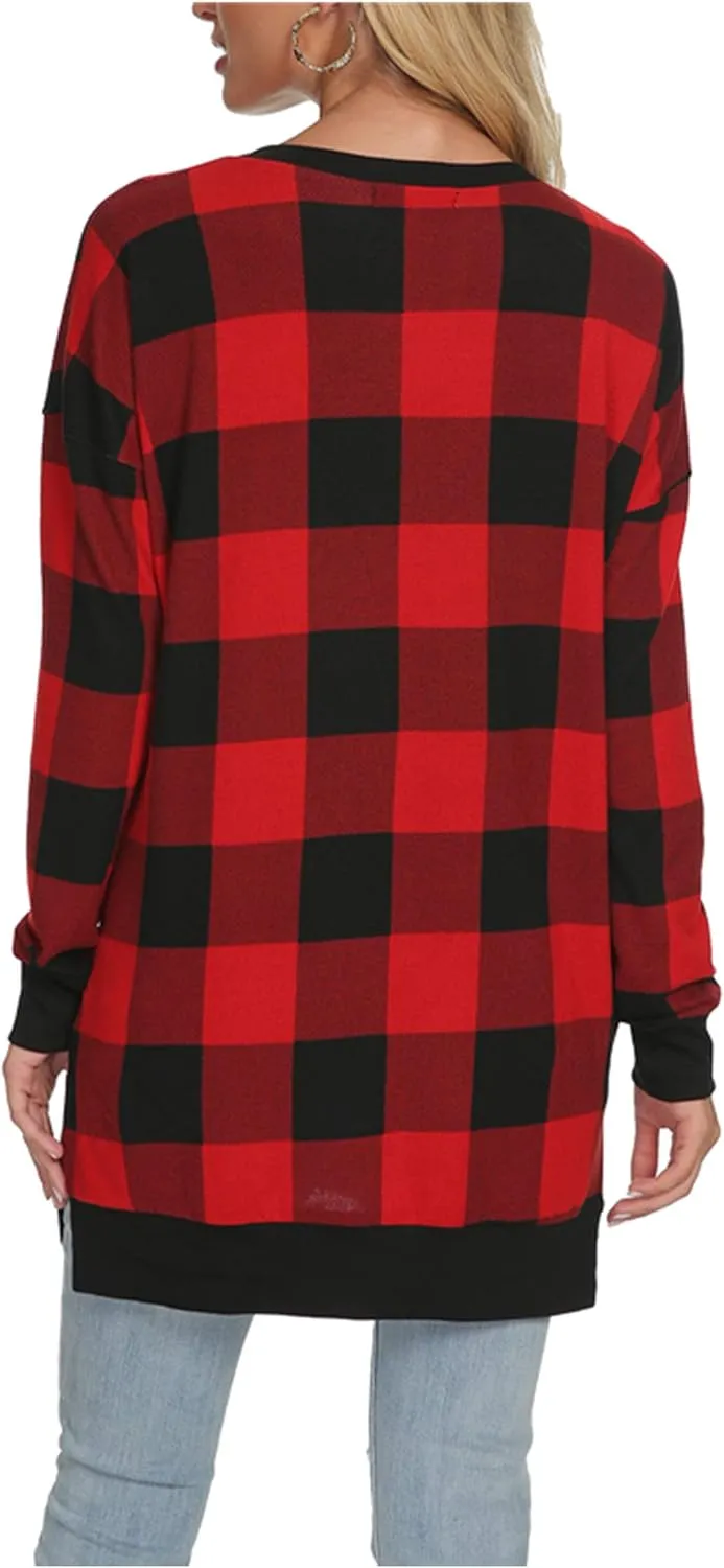 levaca Womens Loose Pullover Sweatshirts Tunic Tops for Leggings