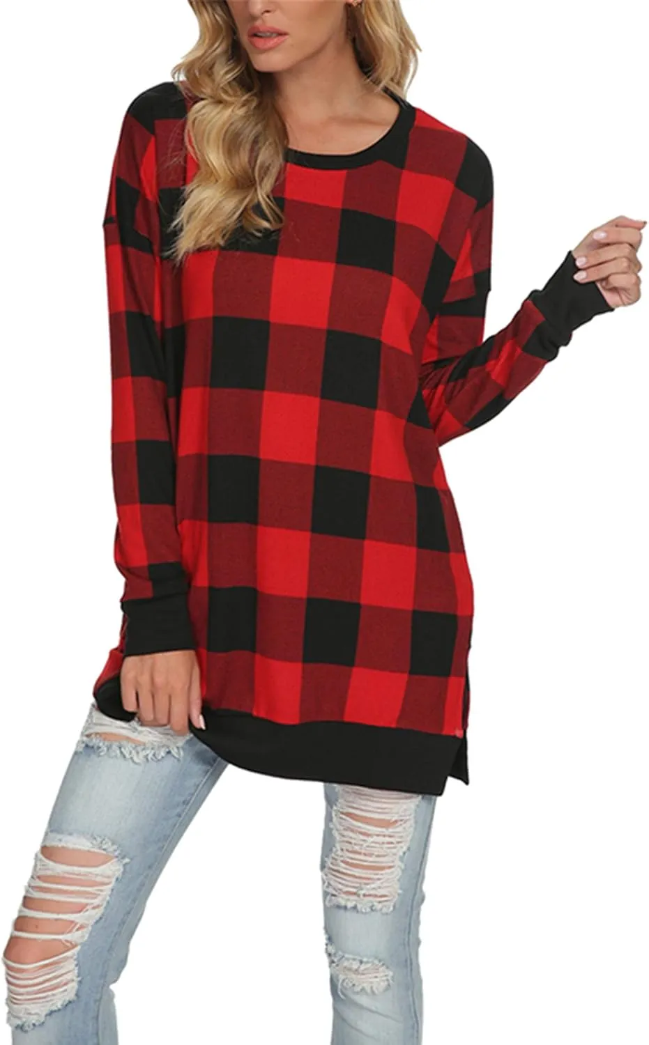 levaca Womens Loose Pullover Sweatshirts Tunic Tops for Leggings