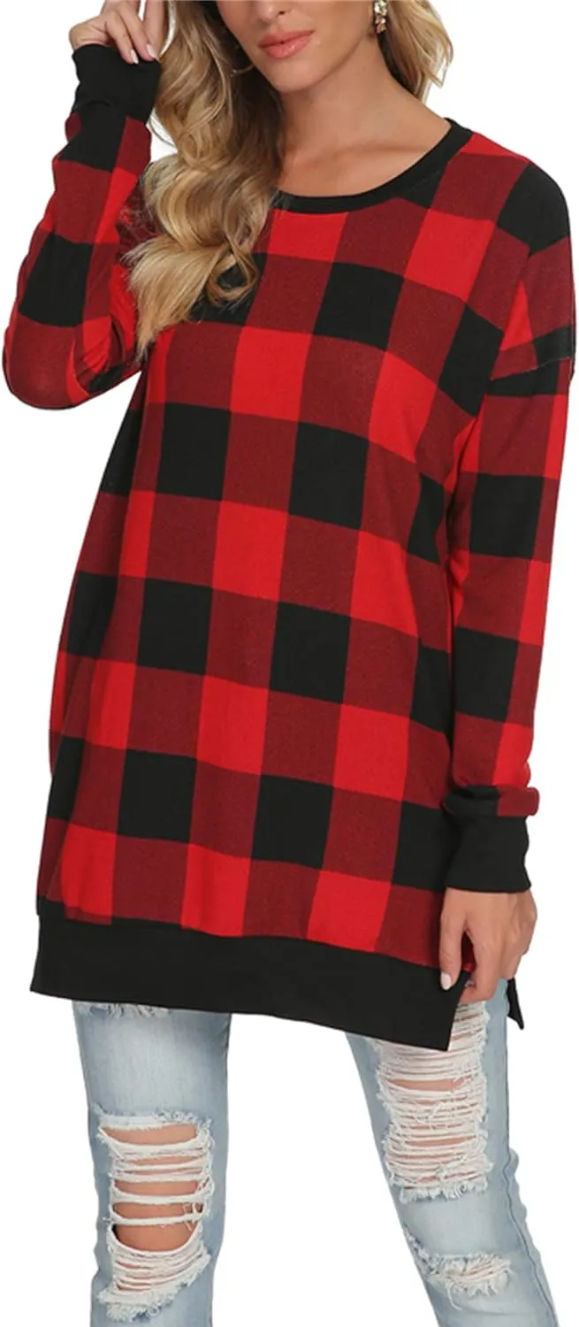 levaca Womens Loose Pullover Sweatshirts Tunic Tops for Leggings