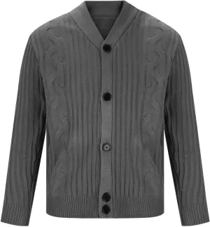 Lightweight Cardigan for Men Button Down Knit Sweater Winter Cable Sweater Casual Open Front Sweater
