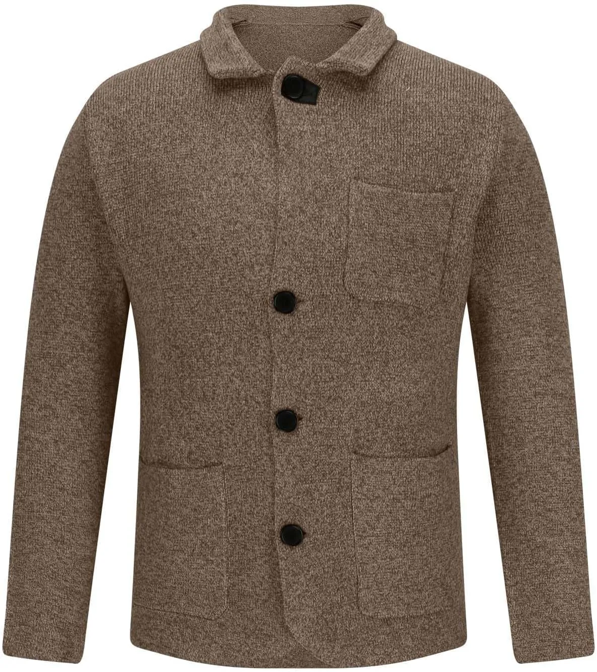 Lightweight Cardigans for Men Button Down Knit Sweater Loose Fit Lapel Shirt Sweaters Coat Long Sleeve Shirts Trendy