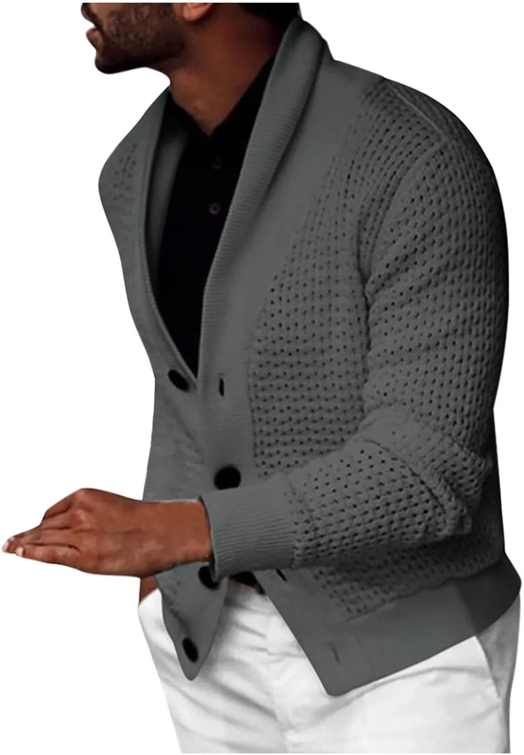 Lightweight Sweaters for Men Eyelet Sweater Casual Knit Sweaters Big and Tall Cardigan Slim Fit Button Down Sweaters