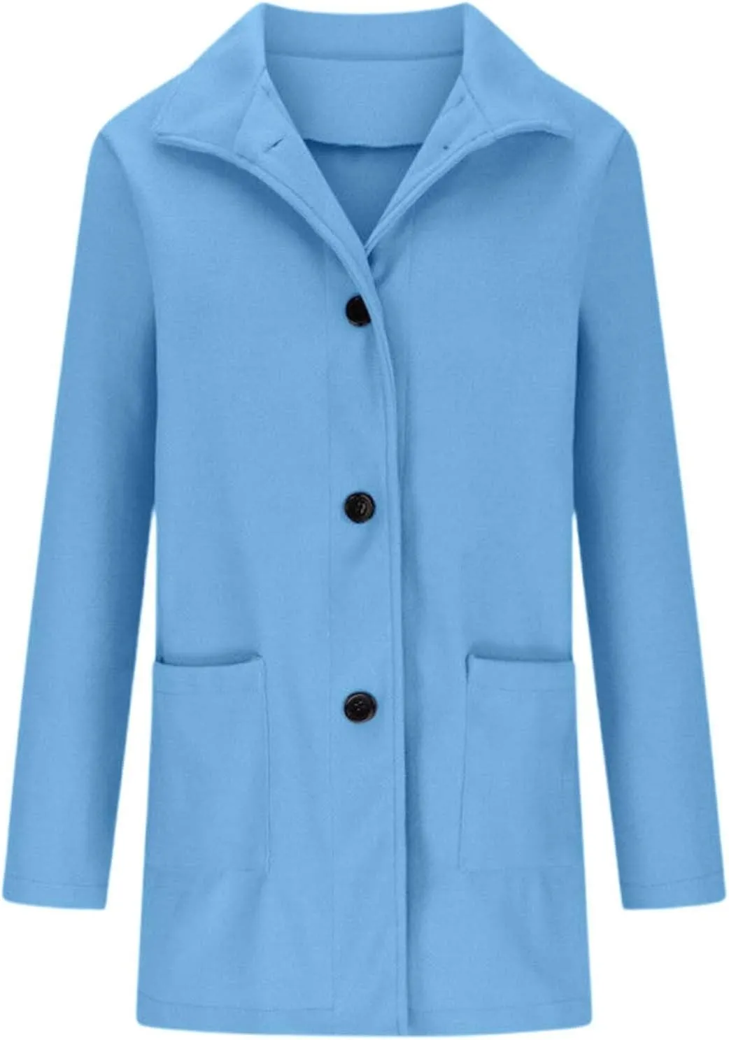 Long Coats for Women Winter Warm Stand Collar Breasted Wool Coats Wool Blend Peacoat Thicken Fashion Casual