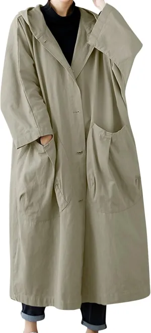 Long Double Breasted Windbreaker Coat Womens Outwear Lapel Women'S Coat Double Breasted Lapel Fall Coats for Women