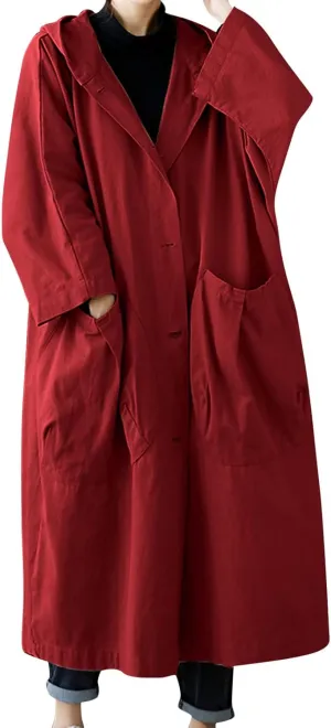 Long Double Breasted Windbreaker Coat Womens Outwear Lapel Women'S Coat Double Breasted Lapel Fall Coats for Women
