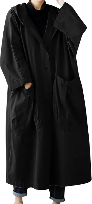 Long Double Breasted Windbreaker Coat Womens Outwear Lapel Women'S Coat Double Breasted Lapel Fall Coats for Women