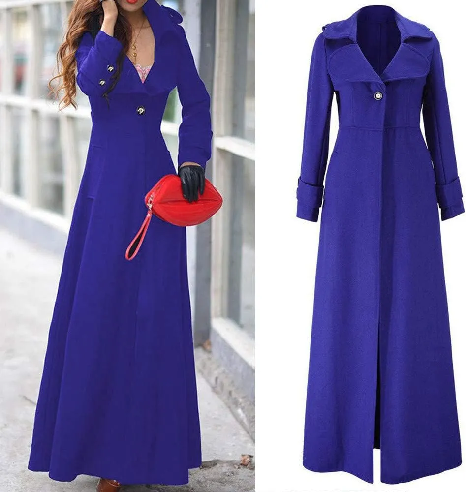 Long Double Breasted Windbreaker Coat Womens Outwear Lapel Women'S Coat Double Breasted Lapel Fall Coats for Women