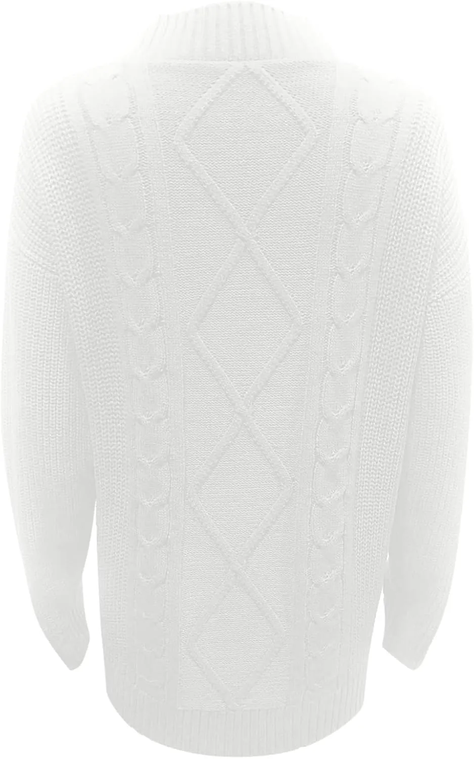 Long Sleeve Turtleneck Sweater Women Winter Casual Solid Color Cable Knitwear Oversize Mock Neck Long Sweater