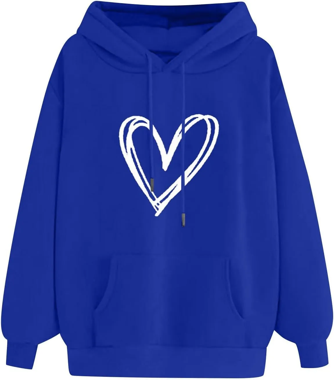 Long Sleeve Valentine's Day Sweatshirt for Women Oversize Trendy Heart Graphic Hoodie Holiday Camping Casual Pullover