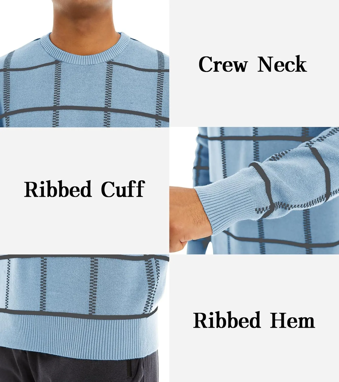 MAGNIVIT Men's Basic Designed Knitted Sweaters Cotton Soft Crewneck Fall Winter Sweaters