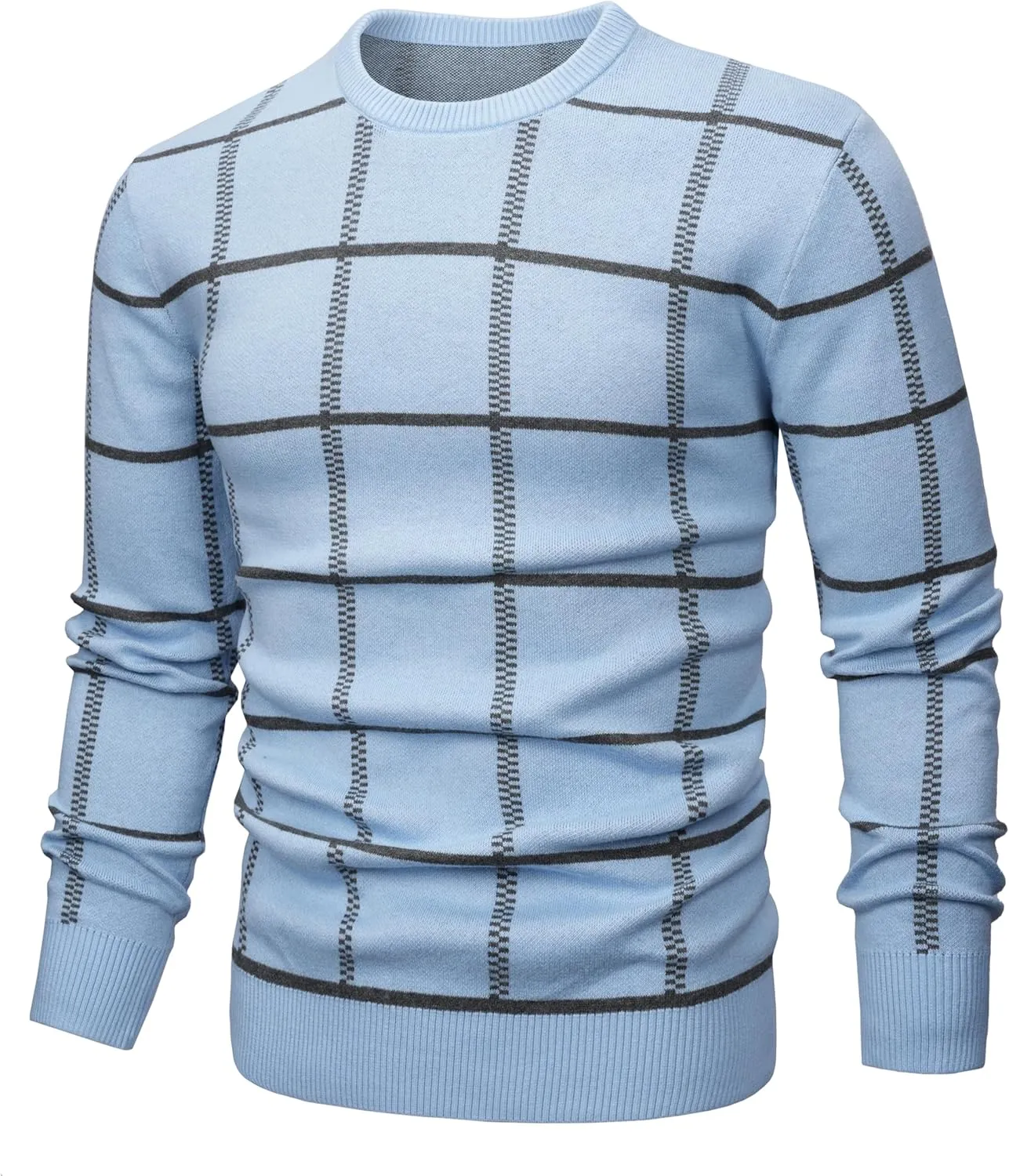 MAGNIVIT Men's Basic Designed Knitted Sweaters Cotton Soft Crewneck Fall Winter Sweaters
